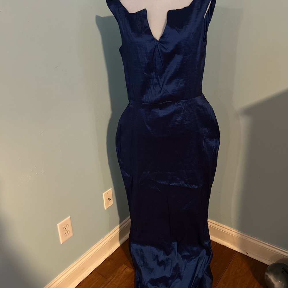 Handmade Elegant Blue Sleeveless Dress